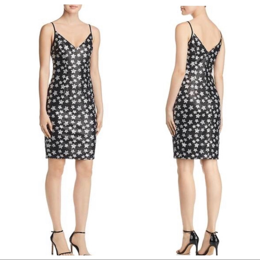 Black Halo Amorie Sequin Starry Night Sheath Dress